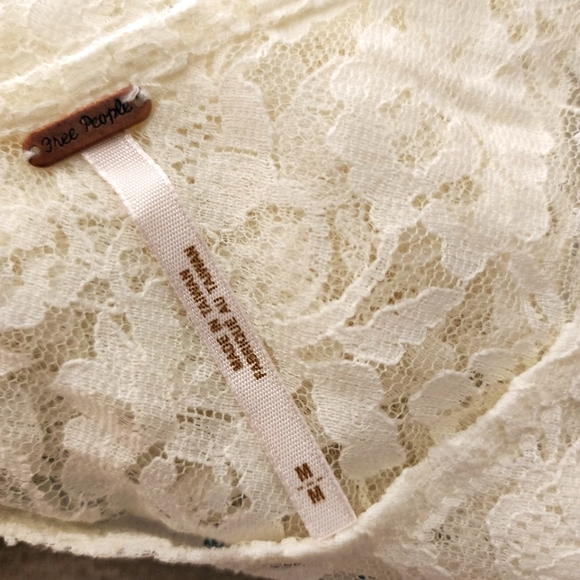 Free People Lace Top Coverup Ivory Size M - Picture 2 of 7